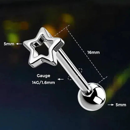Star-Shaped Tongue Ring