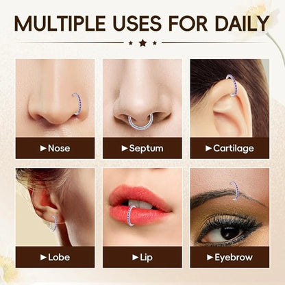 Purple CZ Nose Ring