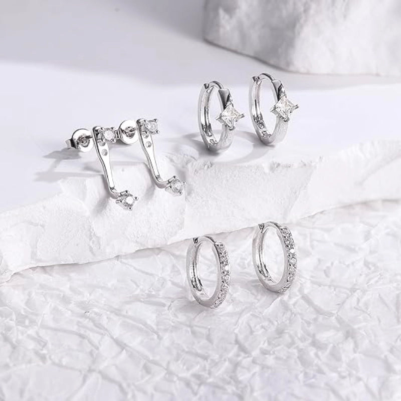 Silver Earrings Set