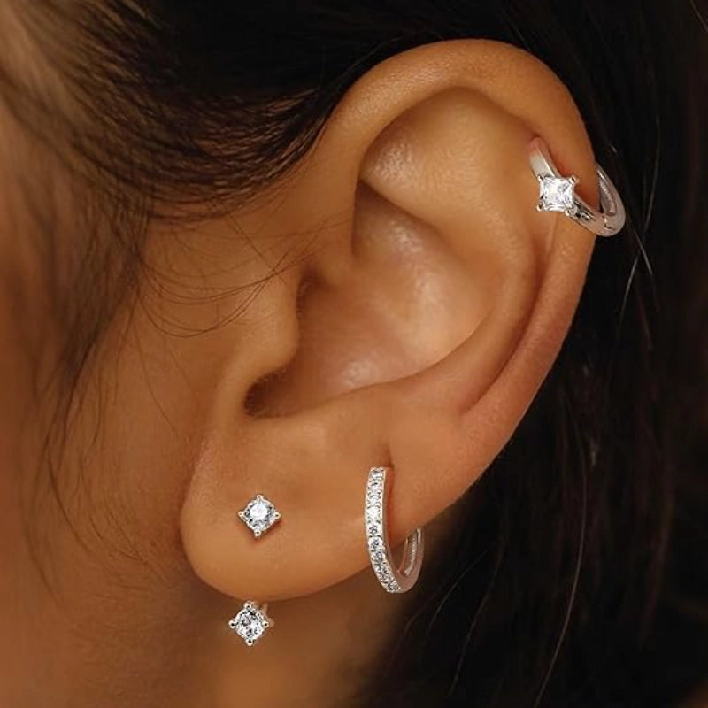 Silver Earrings Set