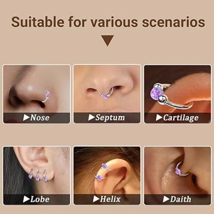 Purple zircon nose stud