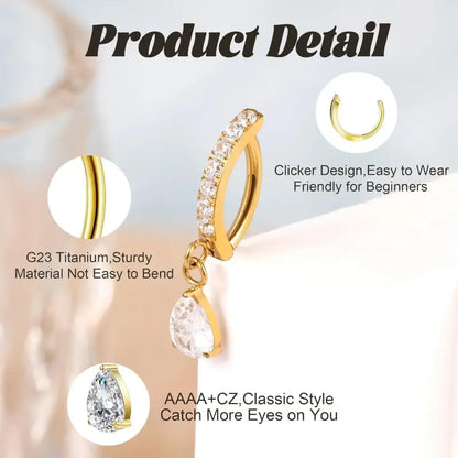Hypoallergenic 14G Titanium Belly Button Clicker Ring