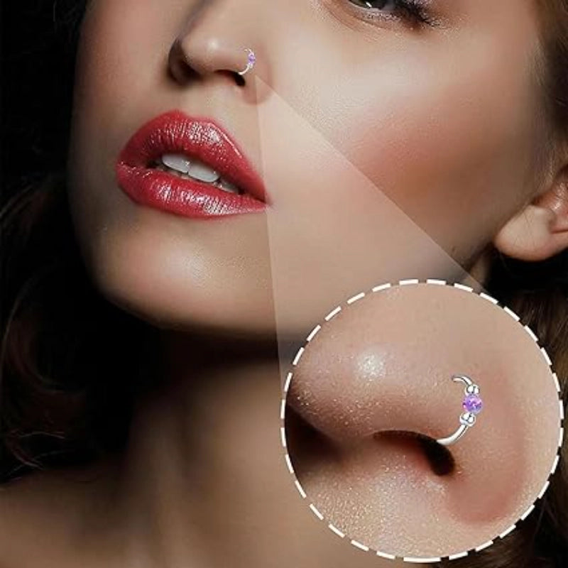 Purple zircon nose stud