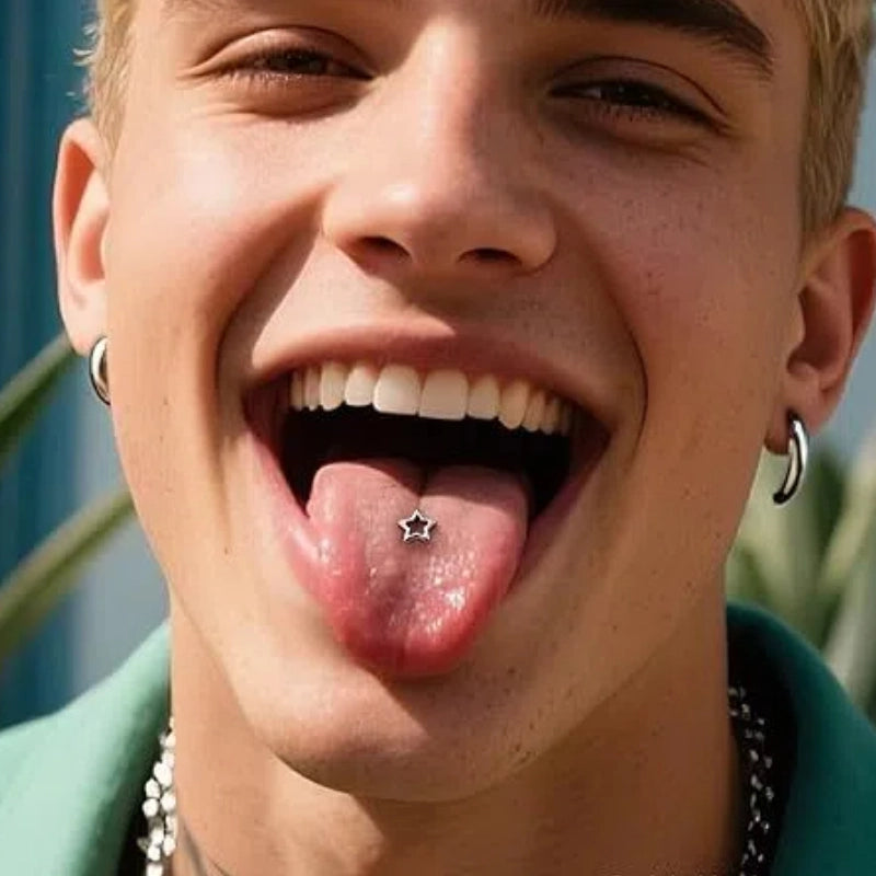 Star-Shaped Tongue Ring