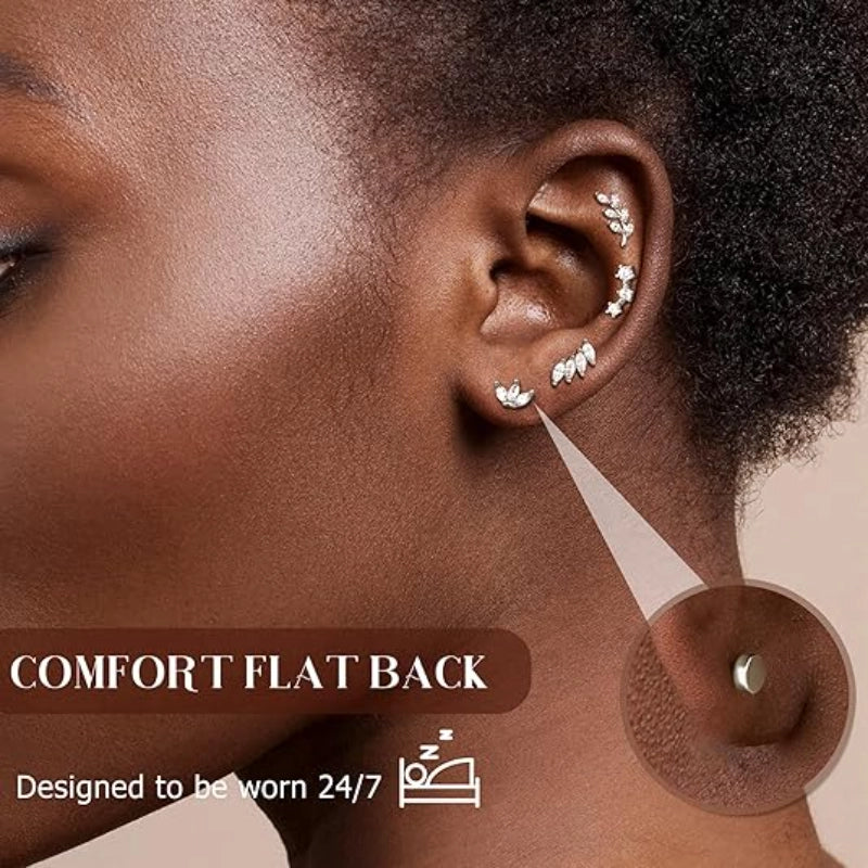 CZ Flat Back Earrings