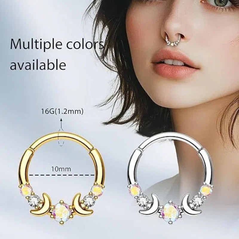 Moon Phase Septum Ring
