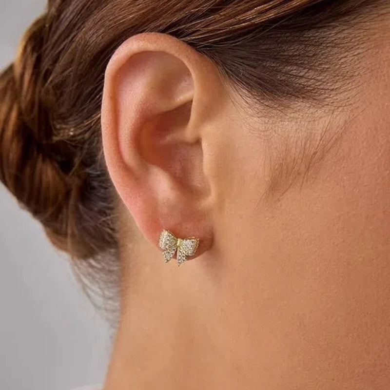 Flat Back Bow Earrings