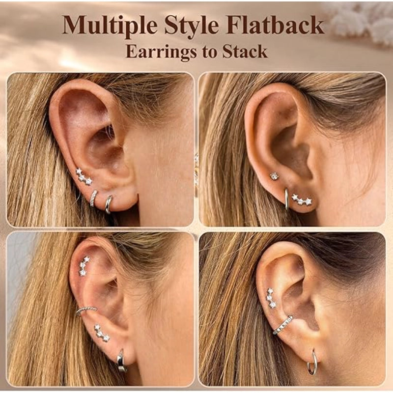 CZ Flat Back Earrings