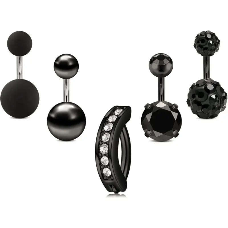 5PCS Stainless Steel Short Belly Rings for Women – Longita 14G