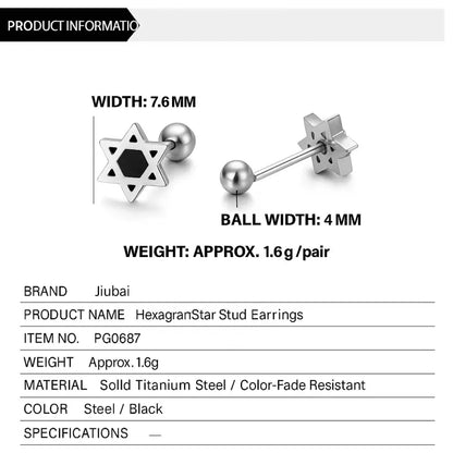 Minimalist Star Ear Studs – 4Pcs Cartilage Piercing Set