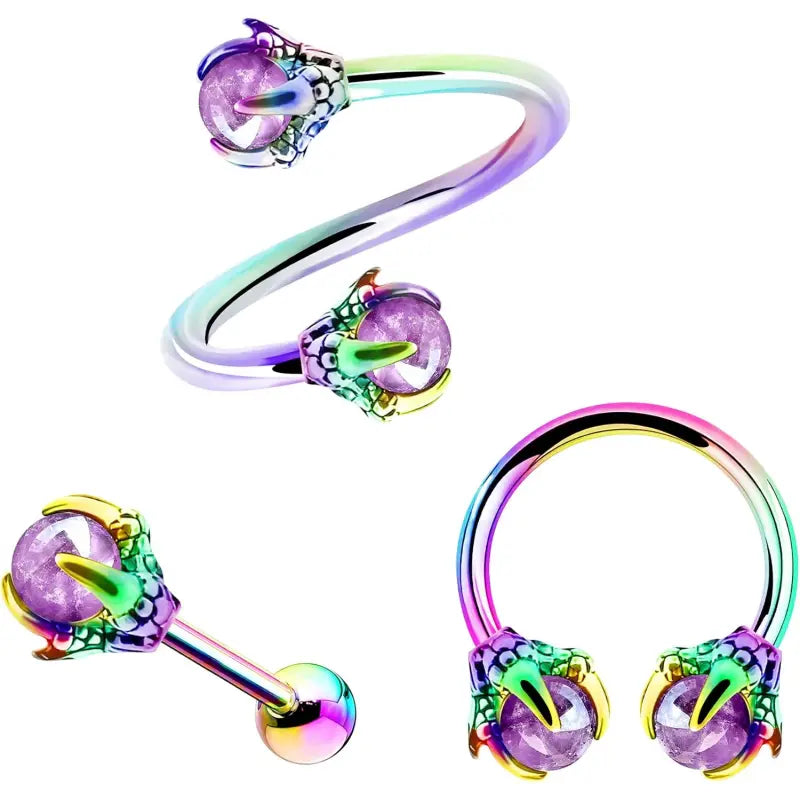 3PCS Cartilage Earrings – Surgical Steel Helix & Tragus Set