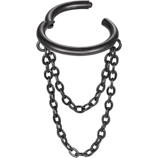 Titanium Piercing Jewelry – 16G Helix Chain Hoop Earrings