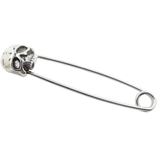 Stainless Steel Skull Industrial Piercing Bar – 16G Punk Look