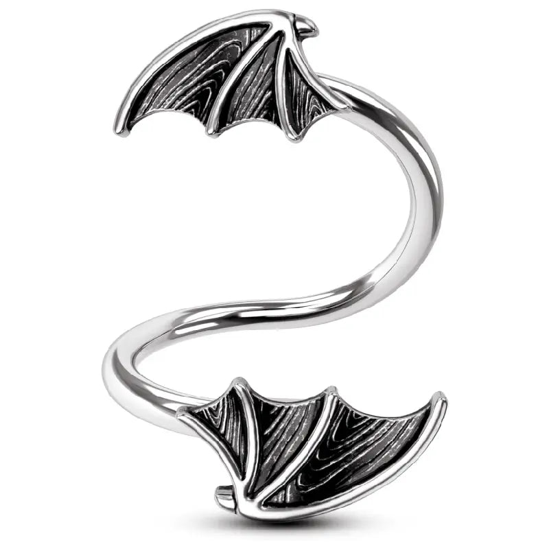 316 Medical Steel Bat Twist Earrings – For Helix and Tragus