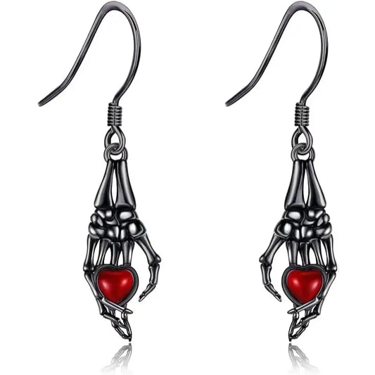 Halloween Skeleton Women's Drop Earrings - Gothic Punk Style
