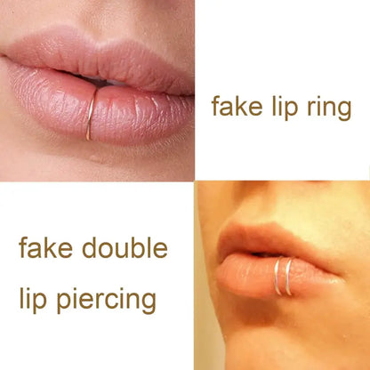 Women's fake nose ring, lip ring, earrings six styles set