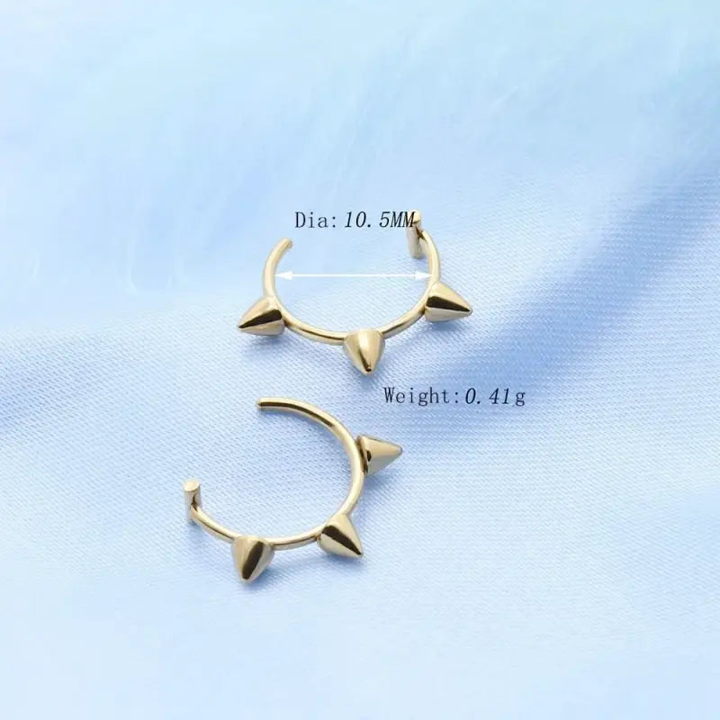 5PCS Spike Fake Lip Rings – Non Piercing Stainless Steel