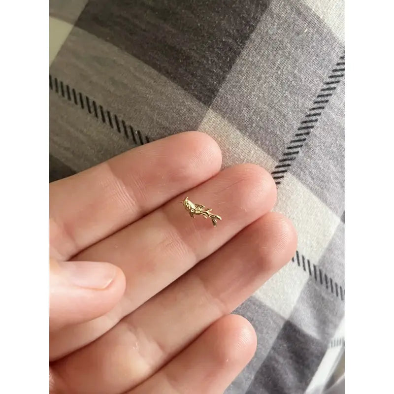 16G Titanium Gold, Titanium Silver Goldfish Earrings