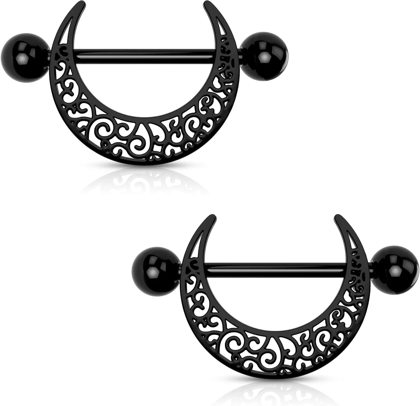 14G Moon Nipple Ring – Available in Star and Floral Styles