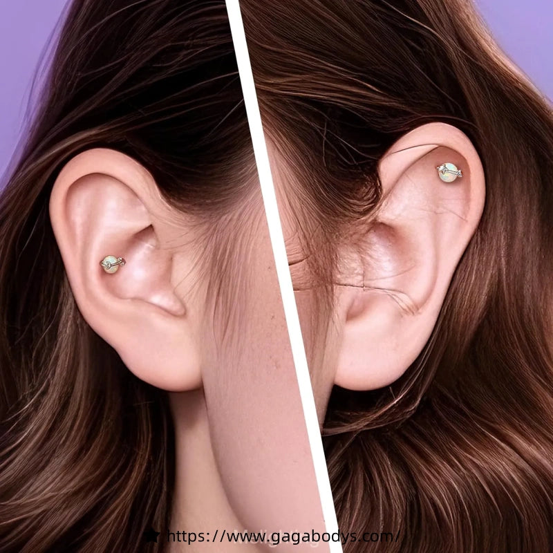 16G Opal Lip Studs, Ear Studs - Planet and Star Design