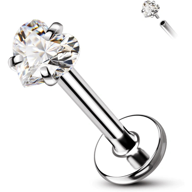 16G G23 Titanium CZ Stud Earrings – Lucky Star