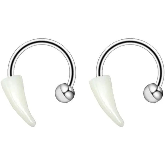 2Pcs Vampire Fang Lip Rings – Snake Bite Piercing Set