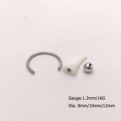 2Pcs Vampire Fang Lip Rings – Snake Bite Piercing Set