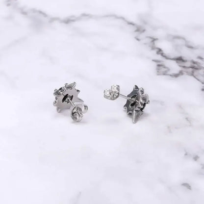 Retro Punk Earrings in Surgical Steel with Soviet CZ