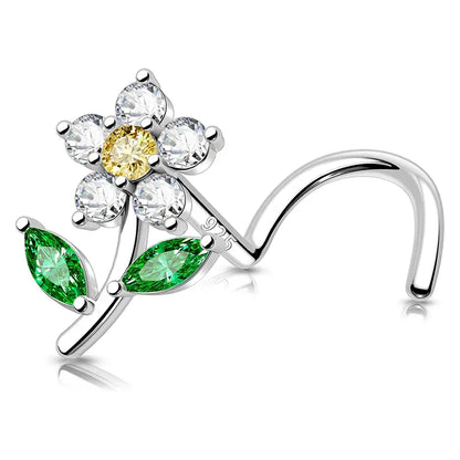 Sterling Silver Flower Nose Stud