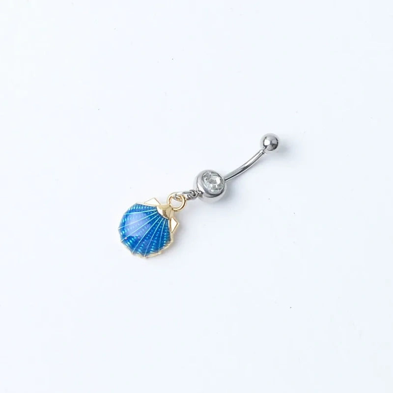 New Ocean Series Sweet Belly Button Ring, Shell &Pearl