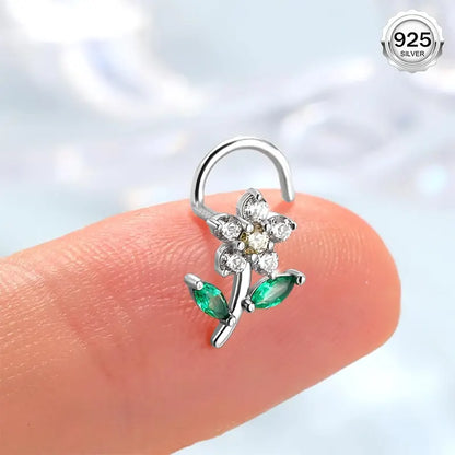 Sterling Silver Flower Nose Stud