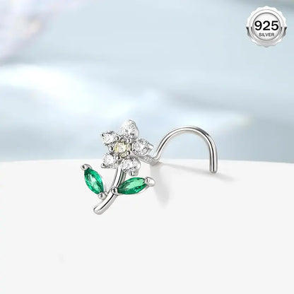 Sterling Silver Flower Nose Stud