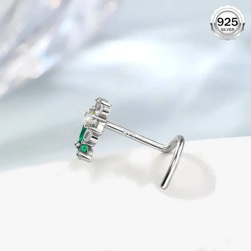 Sterling Silver Flower Nose Stud