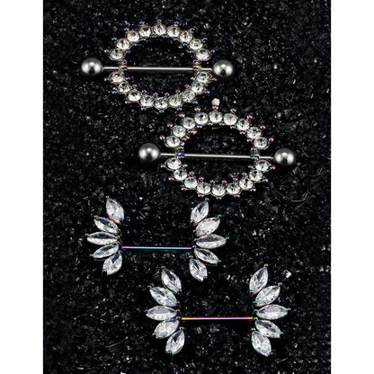 Butterfly Nipple Rings Set – 14G Steel Jewelry 7 Pairs
