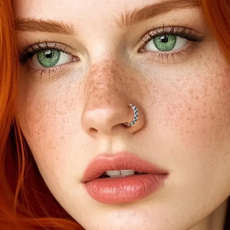 Checkerboard Crystal Nose Hoop Ring