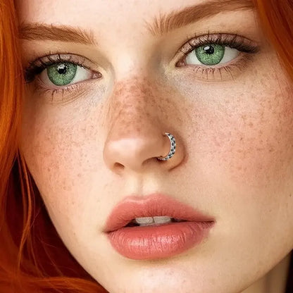 Checkerboard Crystal Nose Hoop Ring