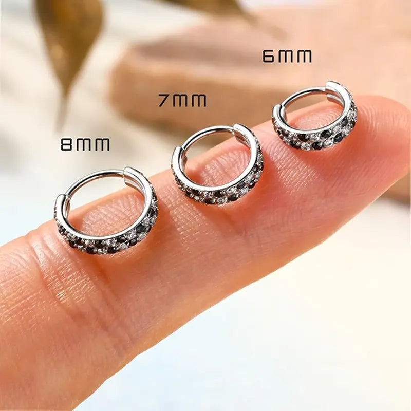 Checkerboard Crystal Nose Hoop Ring