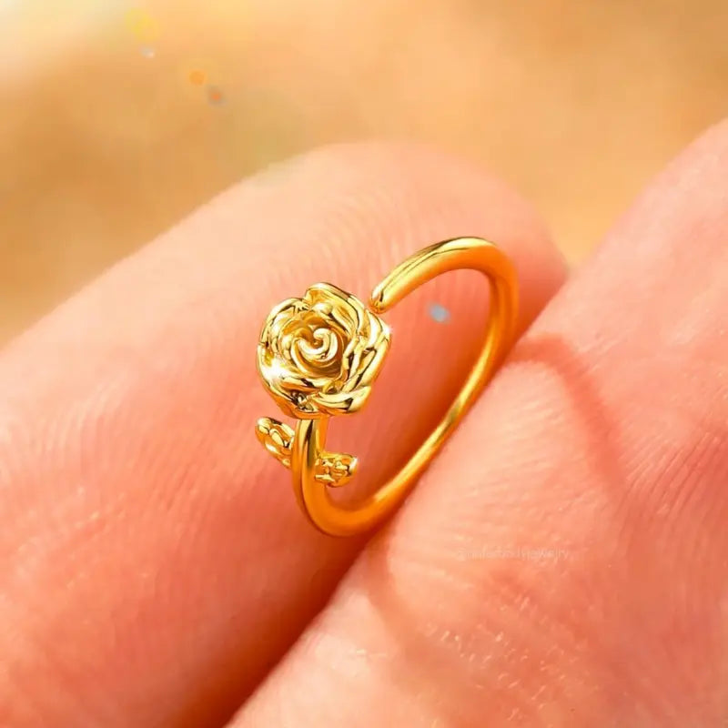 20G Stainless Steel Rose Flower Nose Ring