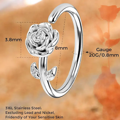 Floral Stainless Steel Nose Ring