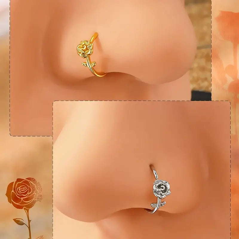 Floral Stainless Steel Nose Ring