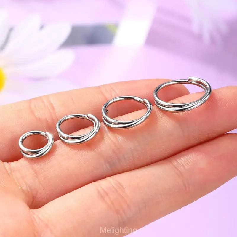 Double Nose Hoop Ring – Surgical Steel Clicker 20G/18G