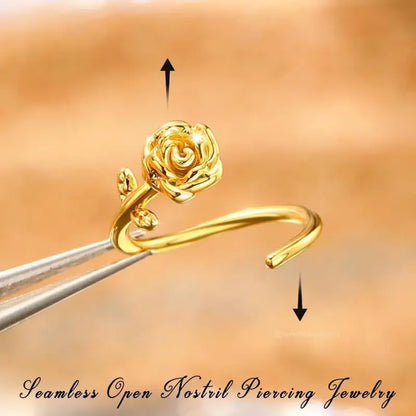 20G Stainless Steel Rose Flower Nose Ring