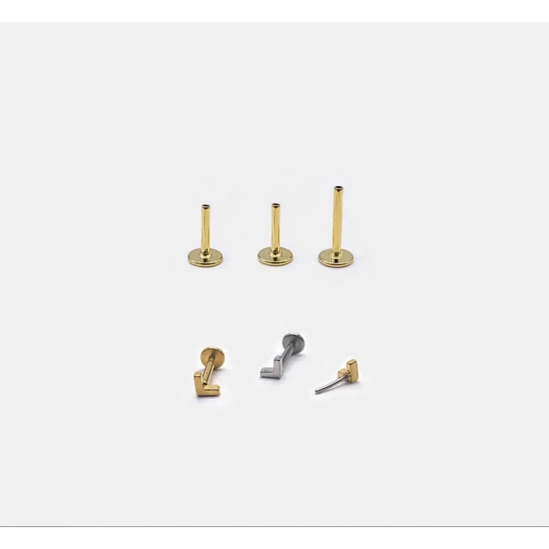Polaris Titanium Flat Back Stud Earrings Set of 3