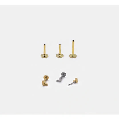 Polaris Titanium Flat Back Stud Earrings Set of 3