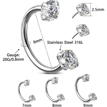 20G Stainless Horseshoe Nose Ring