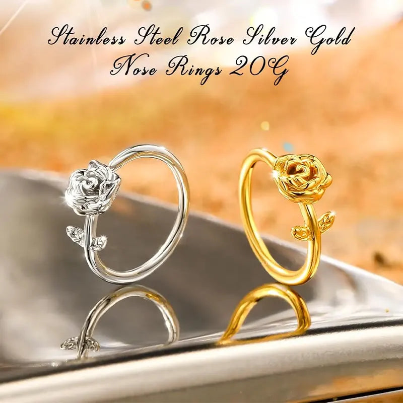 Floral Stainless Steel Nose Ring