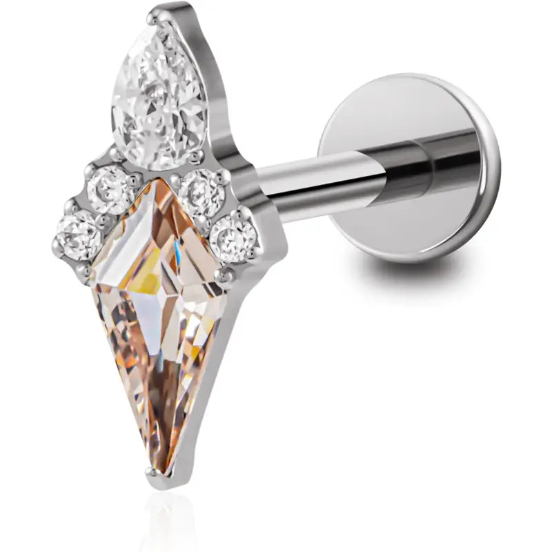 16G Titanium Gemstone Stud Earrings – 6mm and 8mm
