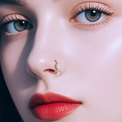 20G Stainless Steel Rose Flower Nose Ring