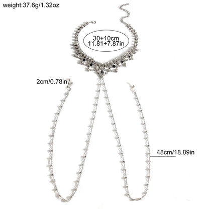Luxury Rhinestone Nipple Chains with Metal Beads for Women