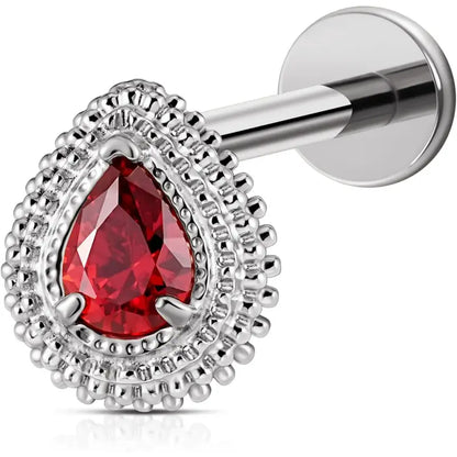 1 piece titanium jewelry flat back earrings 16G with diamond